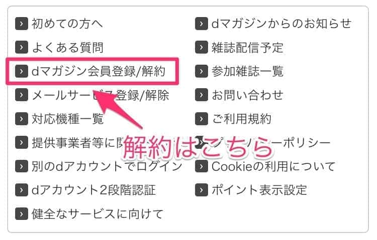 dマガジン 解約方法